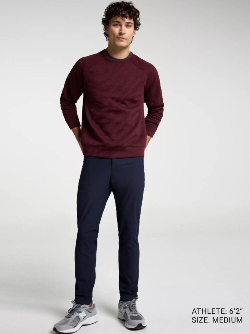 VRST Men's Recharge Lunar Fleece Crew - Size: S - Color: Burgundy Plum Heather